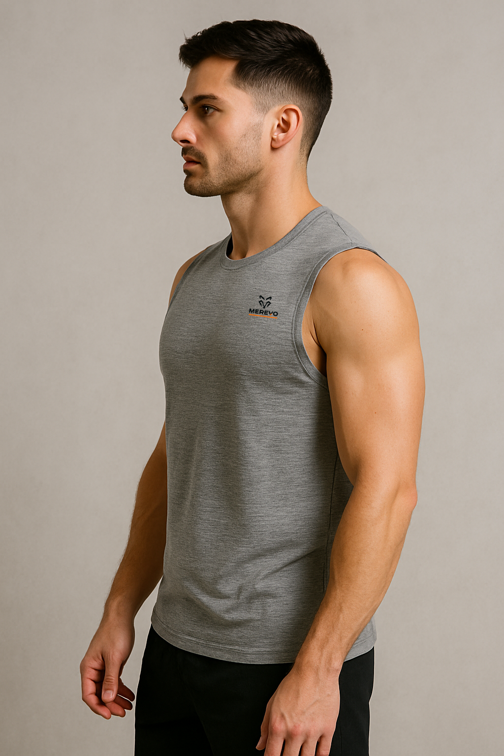Merevo Tank Top Merinowil Anti-Geruch &amp; Atmungsaktives Shirt für Herren Grau